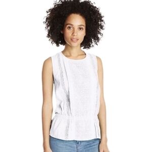 Prana Womens Lizzy Eyelet Top White Size Large Boho Cottagecore